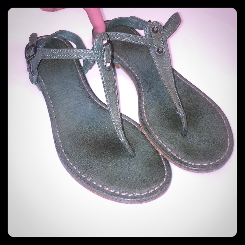 Frye Green Leather Sandals